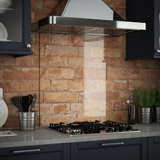 Clear glass kitchen splashback - glass,