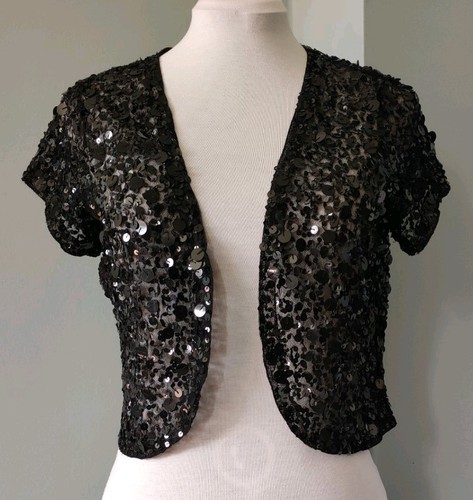 Y2k black sequin cropped - y2k,