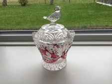 Vintage glass Jam Pot with