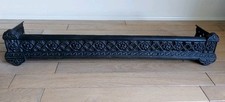 VINTAGE ANTIQUE HEAVY FENDER  CAST IRON BLACK FIRESIDE ACCESSORY 69 cms Wide Fab
