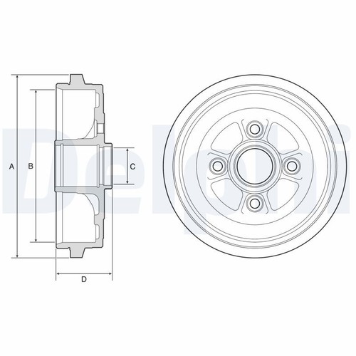 Rear brake drum - rear,
