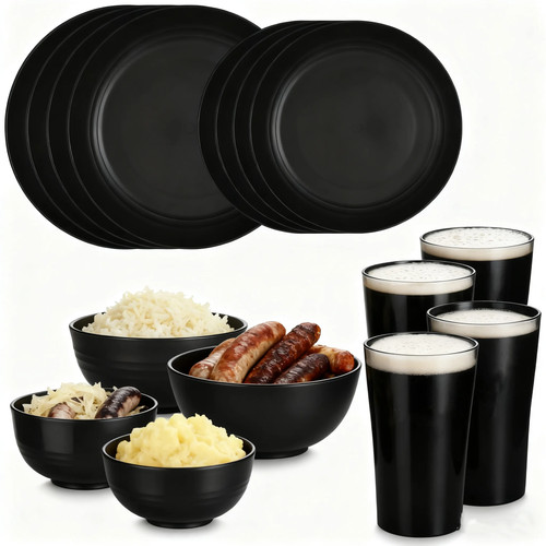Piece black plastic - 16-piece,