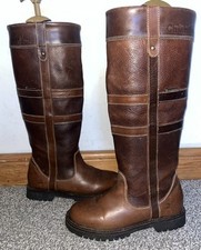 Chatham Melcombe Knee High Brown Quality Leather Waterproof Stable Boots 4/37