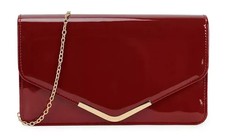 Women's Clutch Bag Patent Leather Party Envelope Evening Wedding Prom Handbag UK