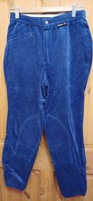 28"W  MENS BLUE CORDUROY EURO STAR SADDLE STIRRUP HORSE RIDING BREECHES