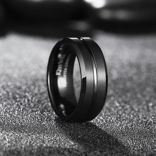 Carbide wedding band ring 8mm - carbide,