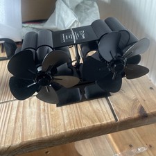 Heat Powered Double Blade Fan Woodburning Stove Fireplace Buddy Heater Cordless!