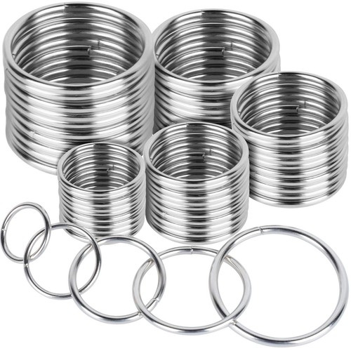 50pcs silver metal rings - silver,