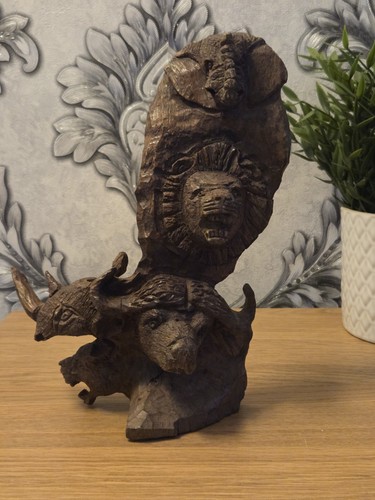 Hand carved african wildlife - african,
