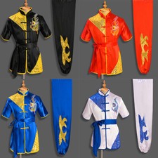 Silk Martial Arts Tai Chi Uniform Chinese Kung Fu Suit Sequins Dragon Embroidery