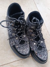 Adesso Womens Leopard Print Ankle Boots Size 7/41 Used