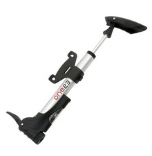 Cycle Alloy Barrel Mini Pump - Reversible Head and Bracket with Pressure Gauge