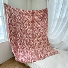 75x66 Small Antique French daybed day bed cover coverlet bedspread pink red 1850