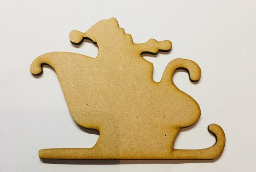 Santa sleigh wooden - sleigh, 130mm