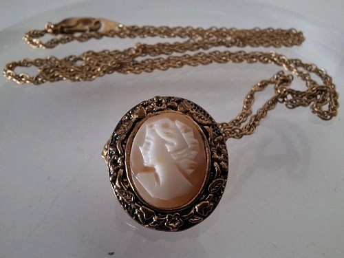 Vintage cameo pendant brooch - vintage,