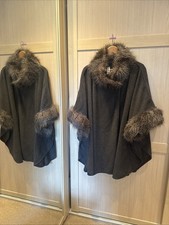 M&S Fur Edged Wrap/Poncho One