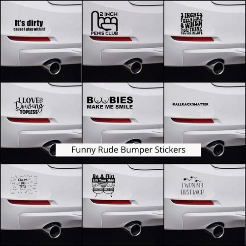 Rude car bumper sticker - rude,