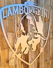 LAMBORGHINI BULL Metal Sign -UK Made -Garage Sign- CAR- Man Cave 97CM