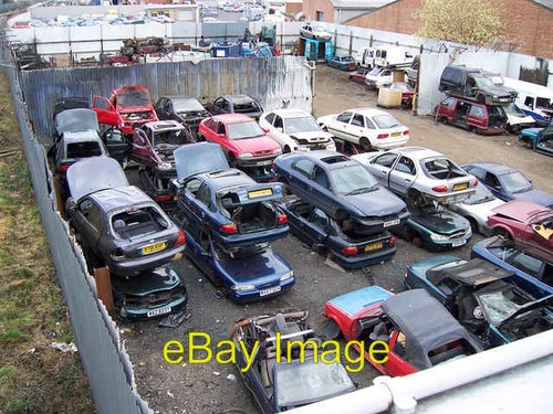 Photo 6x4 scrapyard railway - scrapyard,