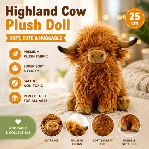 Highland cow plush doll - cow,