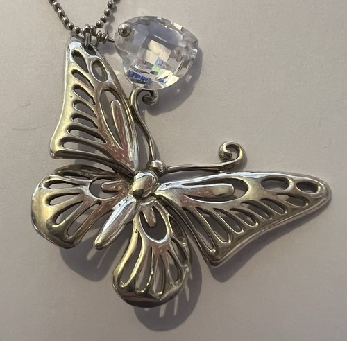 Silver 925 butterfly necklace - silver,
