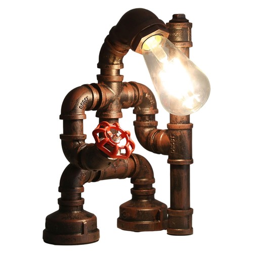 Steampunk robot table lamp - steampunk,