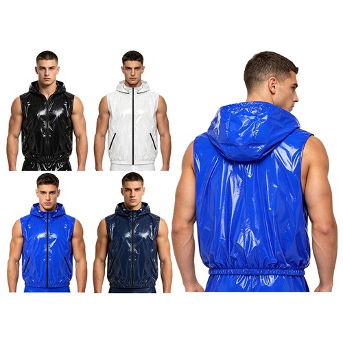 Men sleeveless zipper - men's,