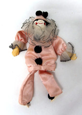 Pierrot Clown Vintage Fabric Doll