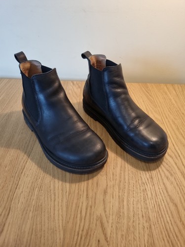 Birkenstock black leather slip - black,