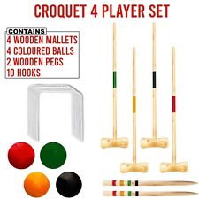NEW 4 PLAYER CROQUET SET
