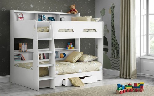 White single bunk bed - ,