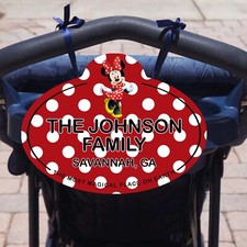 Custom Disney Stroller & Scooter Name Tag - Personalized Family ID Sign Parks
