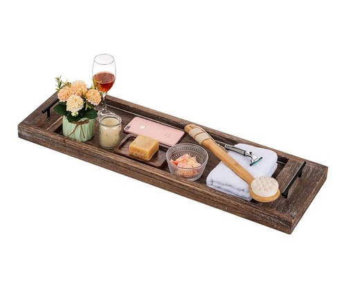 Hanobe wooden bathtub tray - wooden,