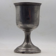 ANTIQUE Late 19th Century Small Pewter Goblet CHALICE