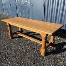 Vintage Solid Light Oak Refectory Dining Table, Seats up to 8, Long Rectangular