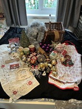 Job Lot Christmas Basket And Bundle Decorations, Mugs And More
