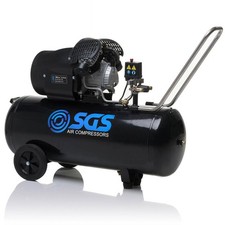 SGS 100 Litre Direct Drive Air Compressor - 13.8CFM 3.0HP with Twin Air Outlets