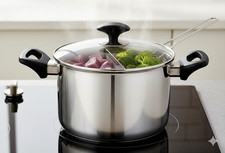 Chip Pan with Basket and Lid 22cm Cooking Pot Stainless Steel Chip Pan