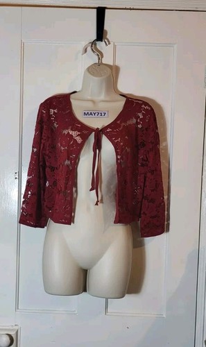 Womens red cropped - lace, bolero