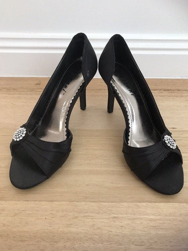 Vizani black satin peep - , toe