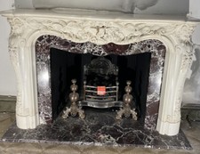 RAREST LOUIS XV MARBLE ANTIQUE FIRE SURROUND FIREPLACE RECLAIMED HEARTH ROYAL