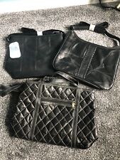 3x Ladies Faux Black Leather Handbags / Over Shoulder Bag 1 is Nicole Brown