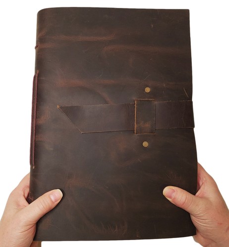 Large vintage leather journal - vintage,
