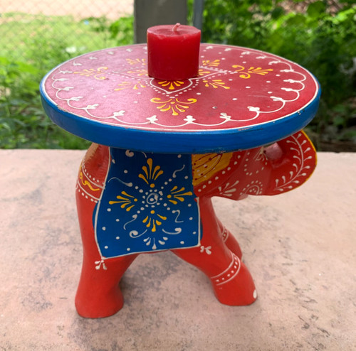Wooden stool elephant low - wooden,