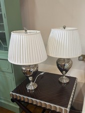 Pair of 70cm Chrome Urn Table