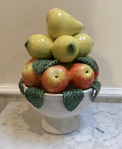 Vintage majolica fruit stack - fruit,