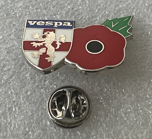 Vespa rider enamel badge - vespa,