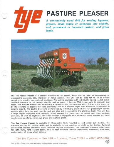 Farm equipment data sheet - equipment,