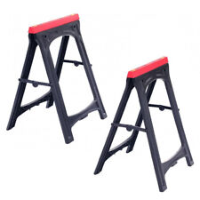 2 x Saw Horses Folding Lightweight Portable Plastic Trestles Max. Load 200kg
