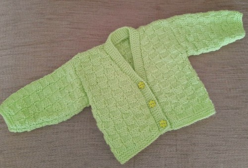 Apple green hand knitted - an,